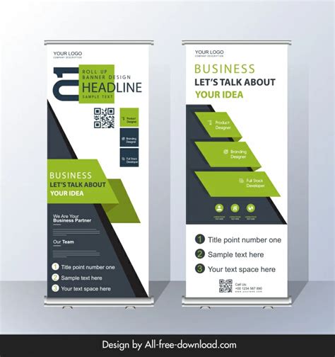 Event Conference Standee Banners Templates 3d Geometric Vectors Graphic