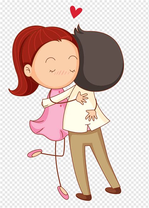 Amor Cartoon Romance Abraço Casal De Desenhos Animados Mulher E Homem