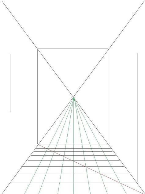 How To Draw A Room Using 1 Pt Perspective One Point Perspective Room