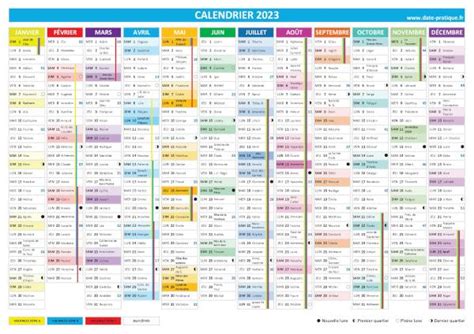 📅 Calendrier 2023 Annuel Semestriel Et Trimestriel Date Pratiquefr