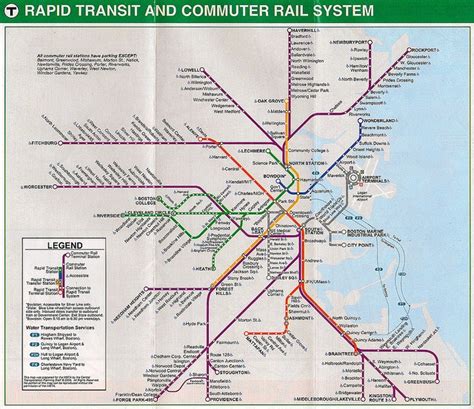 Mbta Subway Map With Commuter Lines Subway Map Rapid Transit Subway
