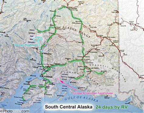South Central Alaska Driving Itinerary Map Usa