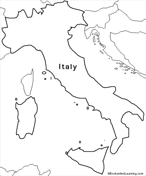 Outline Map Research Activity 2 Italy