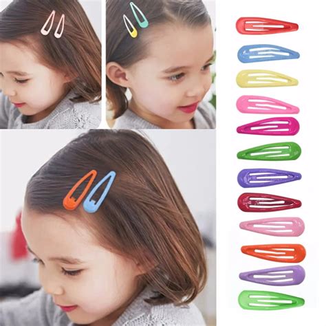 10 Pcs Pack Candy Bright Color Hair Clips Girls Snap Coated Hairpins 2 Inch Barrettes Hair