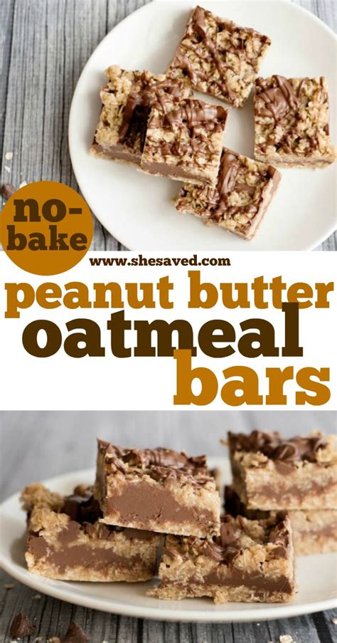 In a microwave safe bowl or stovetop, melt the peanut butter with syrup until combined. Easy No-Bake Peanut Butter Oatmeal Bars recipe | Peanut ...