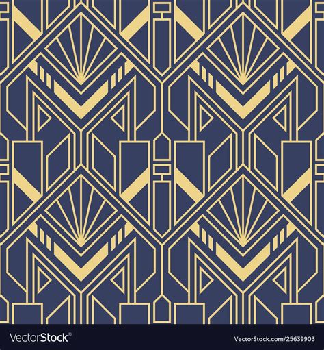 Vector Modern Geometric Tiles Pattern Golden Lined Shape Abstract Art