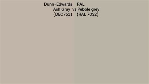 Dunn Edwards Ash Gray Dec751 Vs Ral Pebble Grey Ral 7032 Side By