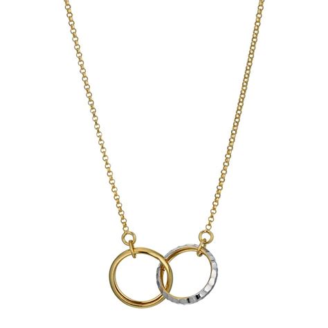 Check out our gold silver chain selection for the very best in unique or custom, handmade pieces from our chains shops. Together Bonded Silver & 9ct Gold Double Necklace 17.75" | H.Samuel