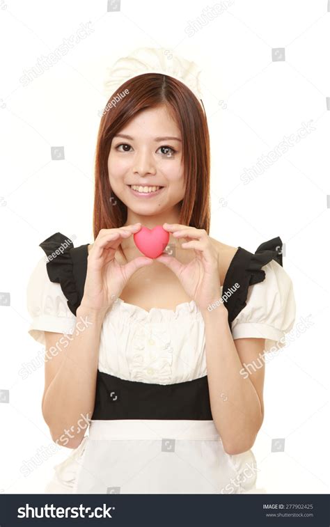 Young Japanese Woman Wearing French Maid Stock Photo 277902425