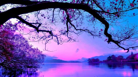 Purplish Blue Landscape Wallpaper Purple And Blue Landscape