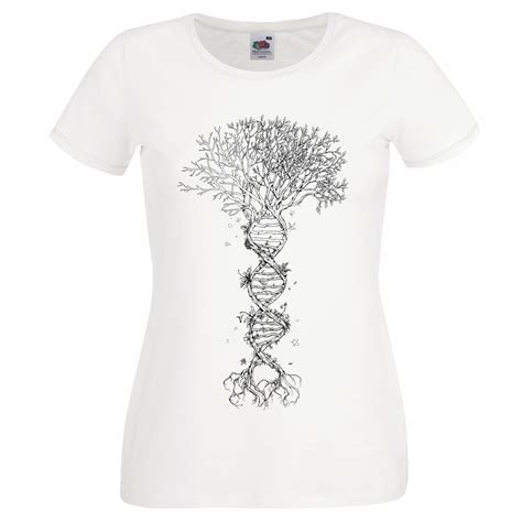 ladies white tree of life dna t shirt human genetic code sacred geometry top ebay