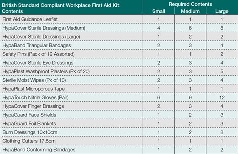 □ adhesive dressings of various size. HSE workplace first aid kit contents guidance - Safety ...