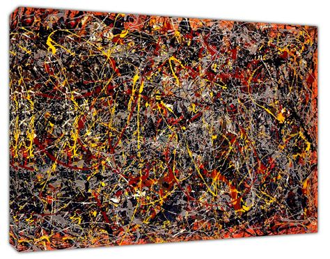 Jackson Pollock No 5 Abstract Oil Paint Re Print On Framed Etsy
