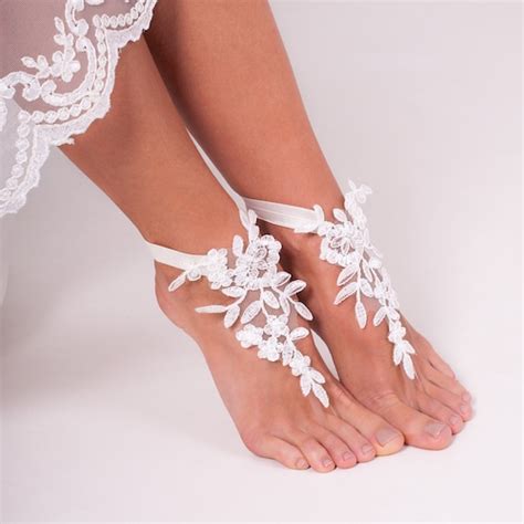 ivory barefoot sandals bridal shoes wedding shoes bridal etsy