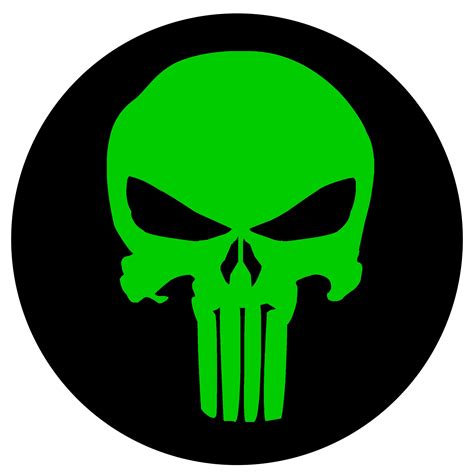 Green Punisher Skull 2 Border Patrol Logo Puddle Light