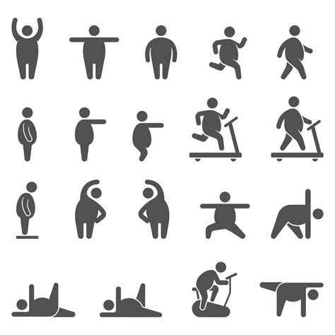 Aerobic Exercise Icons Vector Illustrations 2094960 Vector Art At Vecteezy