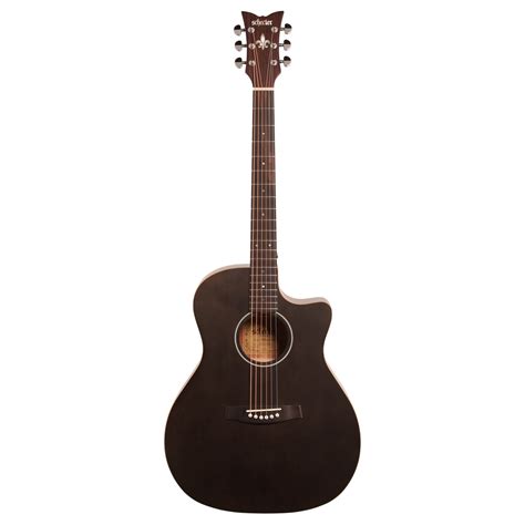 Schecter Deluxe Acoustic Guitar Satin See Thru Black Same Day Music