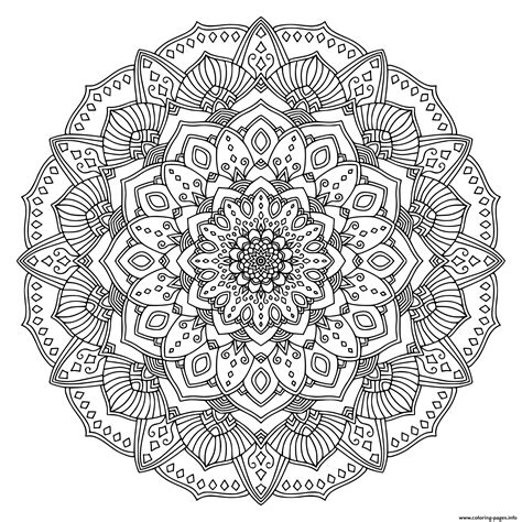 Intricate Black Mandala Coloring Page Printable