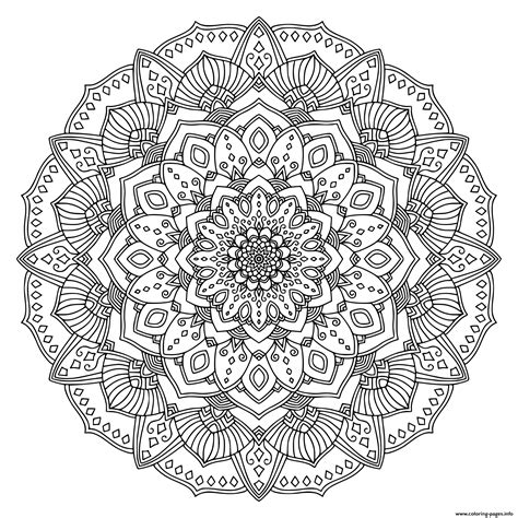 Intricate Black Mandala Coloring page Printable