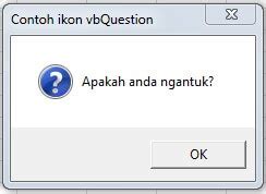 Macam Macam Tombol Dan Ikon Dalam Kotak Pesan Vba Excel