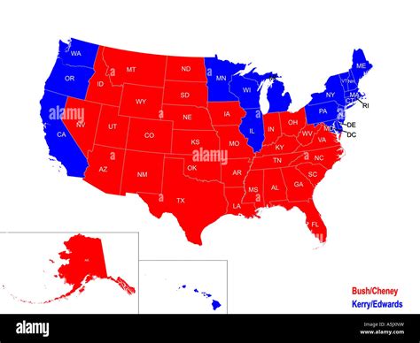 United States Presidential Election Results Map For 2004 Stock Photo