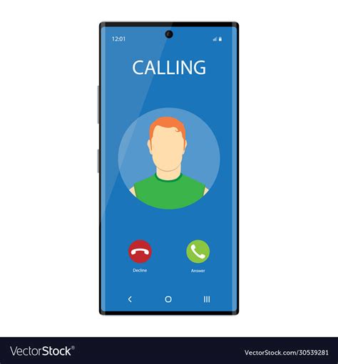 Smartphone With Incoming Phone Call Screen User Vector Image