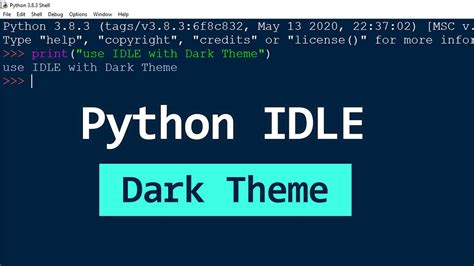 How To Enable Dark Theme In Python Idle Youtube