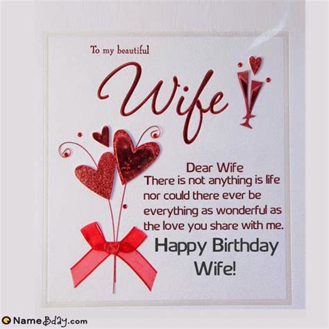 These are 20th anniversary wishes that you can write in a 20th anniversary card. Happy Birthday Dear Wife Image of Cake, Card, Wishes