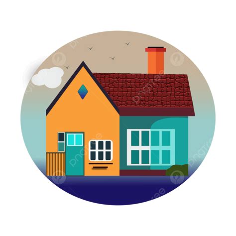 Hand Painted Decorated House Icon Vector Decorated House Icon House