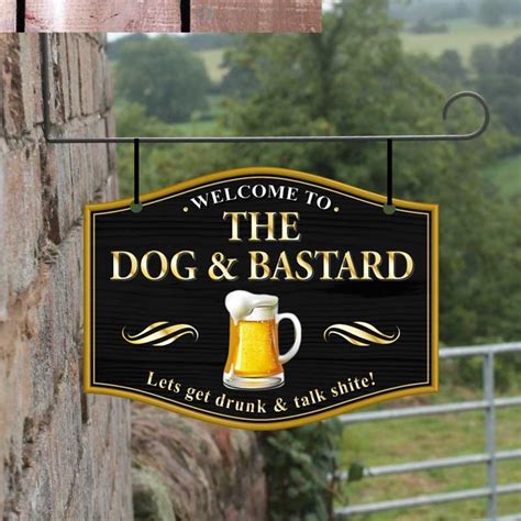 Jaf Graphics Personalised Home Bar Hanging Pub Sign With Pint Logo