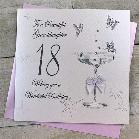 White Cotton Cards Coupe Glass To A Beautiful Granddaughter