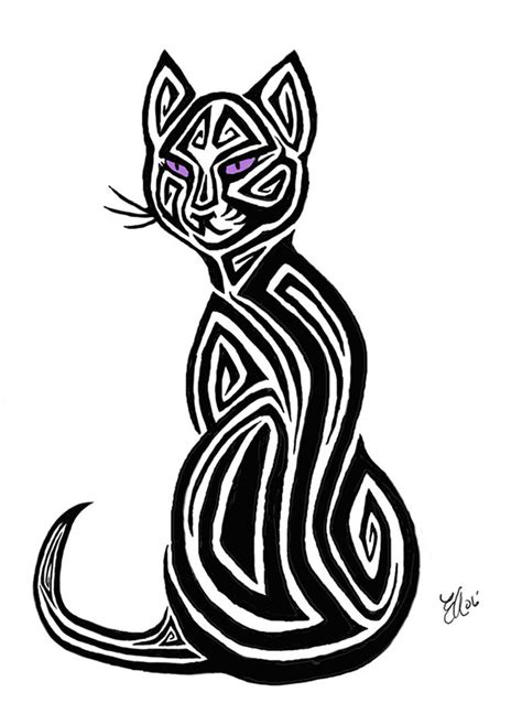 Tribal Cat Tattoo Design By Aerynoustinne On Deviantart