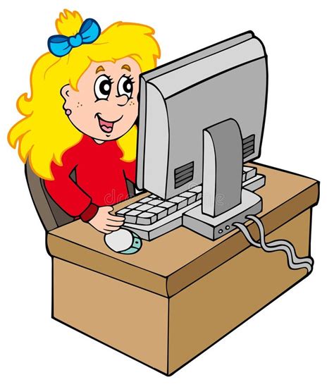 Cartoon Smiling Desktop Computer Stock Vector Illustration Of Cartoon