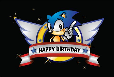 7x5ft 6 Style Happy Birthday Sonic Hedgehog Custom Photo Studio