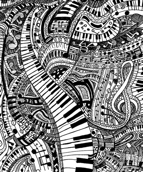 Classical Music Doodle With Piano Keyboard Drawing By Shawn Hempel Pixels