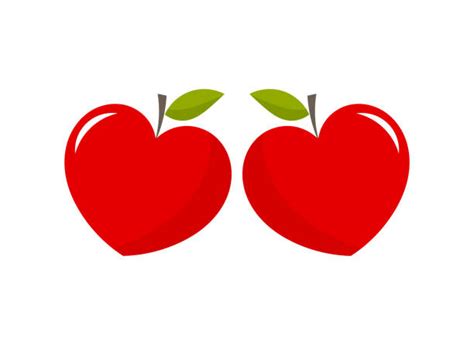 Heart Shaped Apple Illustrations Royalty Free Vector