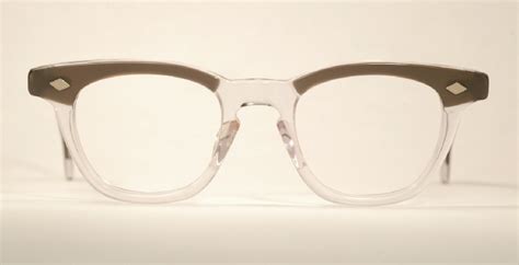 Optometrist Attic Vintage S C Men S Slate Clear Plastic Eyeglasses