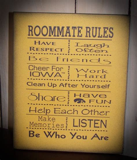 Roommate Rules Personalized Great For Dorm Room By Heartlandsigns Roommate Quotes Roommate