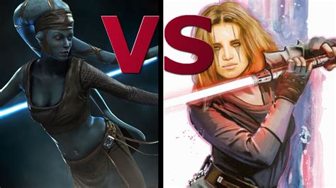 Star Wars Versus Series Aayla Secura Vs Darth Zannah Youtube