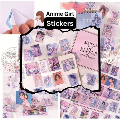 Fluffs 45pcs Cute Anime Girl Sticker Cute Sticker Kawaii Sticker Cartoon Sticker Journal