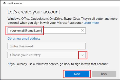 Migrate a local user account to microsoft account. Create Microsoft Account Using Gmail On Windows 10