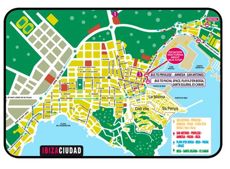 Mapa Ibiza Ciudad Disco Bus Ibiza