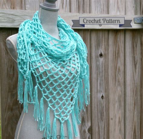 Crochet Pattern Summer Lattice Shawl Pattern Triangle Scarf Etsy