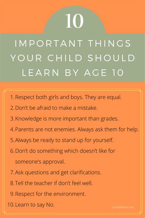 10 Important Things Child Should Learn By Age 10 Parenting Skills
