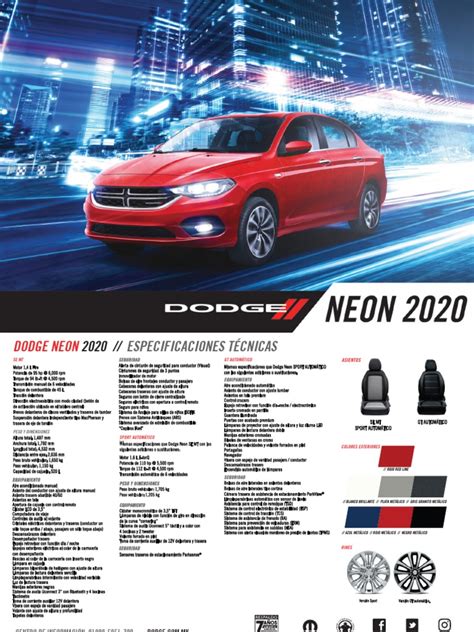 Dodge Neon 2020 Ficha Tecnica V02 Pdf Pdf Industria Automotriz