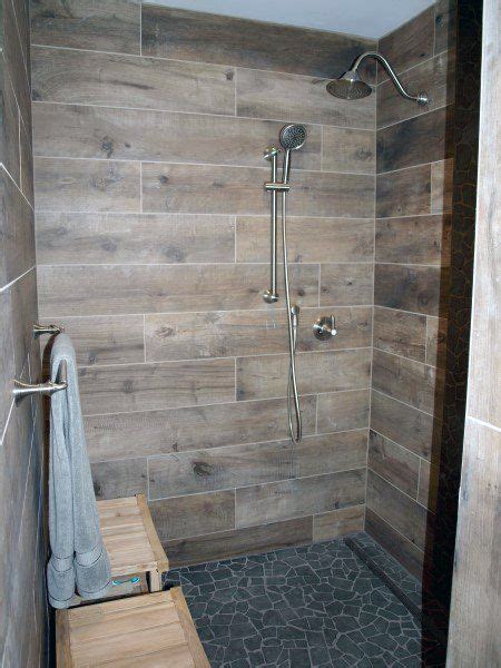 Fireclay tile x becki owens) a little mosaic tiling will add an exotic touch to all types of interior design schemes. Wood Look Bathroom Tile Shower Ideas | Bathroom remodel ...