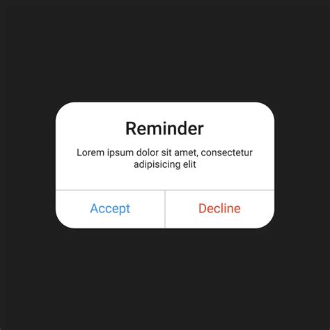 Premium Vector Smartphone Screen Reminder Notification Interface