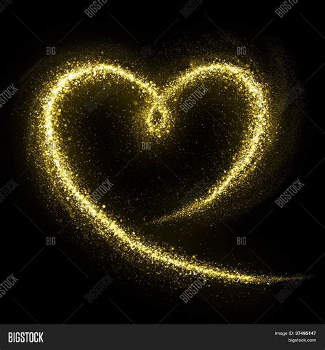 Heart Gold Glittering Image And Photo Free Trial Bigstock