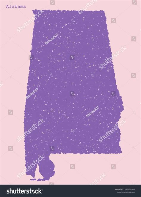 Alabama State Map Colorful Vector Textured Stock Vector Royalty Free