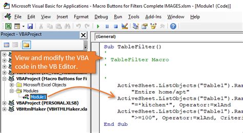 How To Create Vba Macro Buttons For Filters In Excel Excel Campus